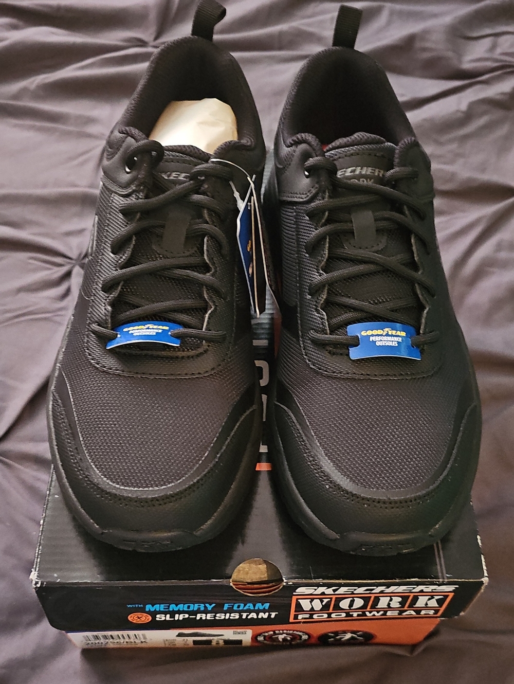 Skechers Men's Black Athletic Slip-Resistant Sneakers